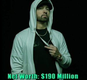 Image of Rapper, Eminem net worth is $190 million